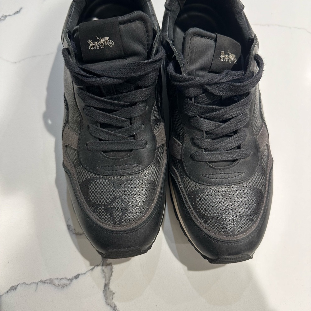 COACH Black Leather Men's Shoes - Picture 2 of 9